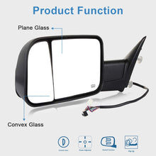 ECCPP Towing Mirror for 2011-2015 Ram 1500 2500 3500 2009-2010 for Dodge Ram 1500 Black power heated Side View Pair Mirrors