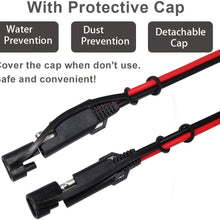 3FT Sae to Sae Extension Cable 16AWG- 12V Sae 2pin BulletConnectors Disconnects Extension Cables Quick Disconnect Port Cable Power Cord Solar Male Battery Charger Plug Waterproof