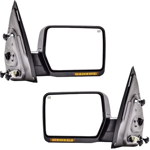 DEDC Left Driver Side Power Heated with Front Turn Signal Light Towing Mirrors for 2004-2006 Ford F150 Series