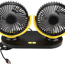 Duokon USB Dual Head Car Fan Portable Air Conditioner Auto Cooler Ventilation 12V (Black)