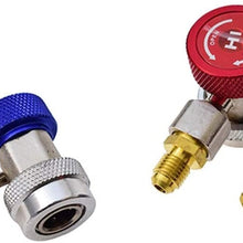 WENJING Be Quiet Mall Car 90 Degree AC Air Conditioner High Low R134a Quick Coupler Adapter Connector Remover Tool Air Conditioning Accessories