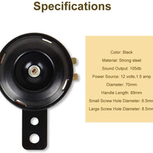 105 db Motorcycle Horns- 12V 1.5A Waterproof Round Horn Speakers Loud Scooter Horn, Black Scooter Moped Dirt Bike ATV Motorcycle Loud Horn Speaker