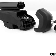 OMAC Automotive Exterior Accessories Roof Rack Crossbars | Aluminum Black Roof Top Cargo Racks | Luggage Ski Kayak Bike Carriers Set 2 Pcs | Fits BMW X4 2019-2021