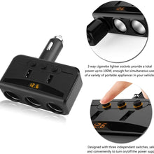 Cigarette Lighter Splitter USB 12V-24V Car Cigarette Lighter Power Socket Splitter Adapter 3.1A Dual USB Charger Voltmeter
