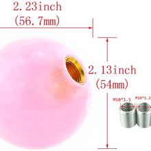 Abfer Round Ball Shift Knob Car Gear Stick Shifter Knobs Shifting Lever Glowing Red at Night for Most Automatic Manual Transmission Vehicles (Pink Orange)