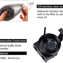 SPEEDWOW Oil Catch Can Air Breather Tank Filter Baffled Universal Black