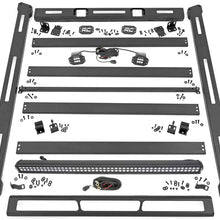 Rough Country LED Roof Rack System (fits) 2018-2020 Jeep Wrangler JL | 50" Light Bar | (2) Cubes | Steel | 10622