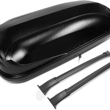 DNA Motoring PT-ZTL-8099-BK Pair Aluminum Roof Rail Cross Bars+Cargo Box Baggage Carrier w/Lock+Keys,Black