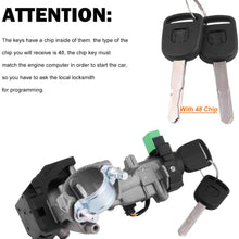 RYANSTAR Ignition Switch Lock Cylinder Assembly Compatible with Honda Accord CRV FIT Odyssey 2003-2011 with 2 Keys( 48 Chips Replace 06350-SAA-G30 35100-SDA-A71