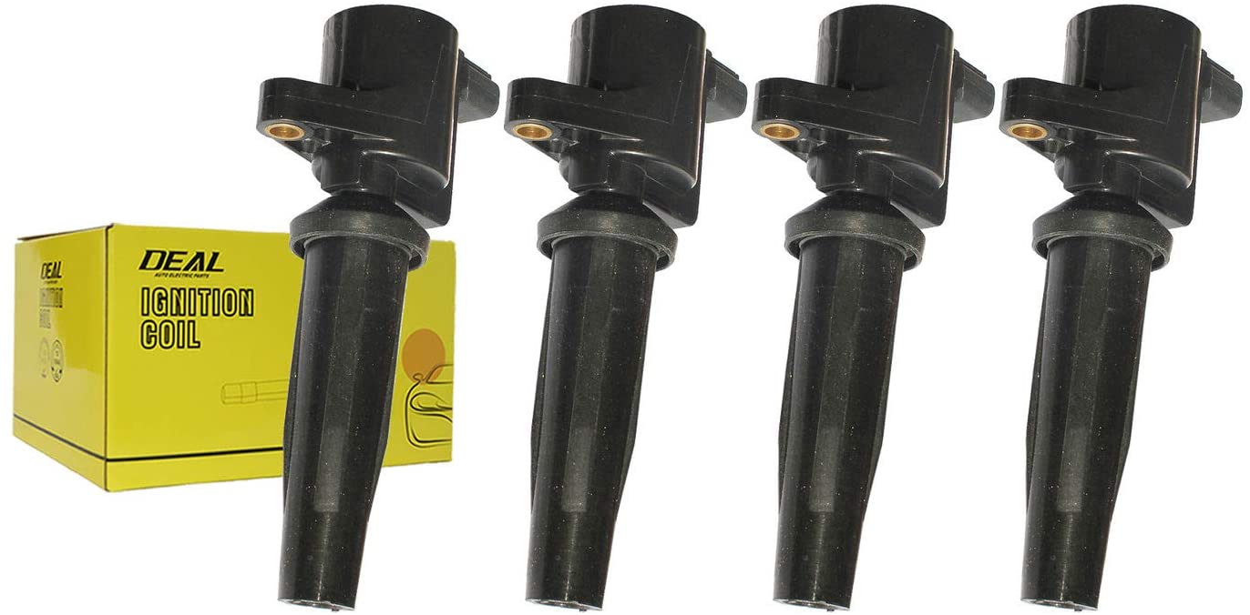 DEAL Pack of 4 New Ignition Coil For Escape Focus Transit Connect - Mazda 3 - Mercury Mariner 2.0L 2.3L L4 Compatible With DG541 DG507 C1453