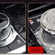 DEFTEN Crystal Rhinestone Car Gear Shift Knob Cover Decoration Trim Sticker for Jaguar XF XE XJ F-Pace (Gold)