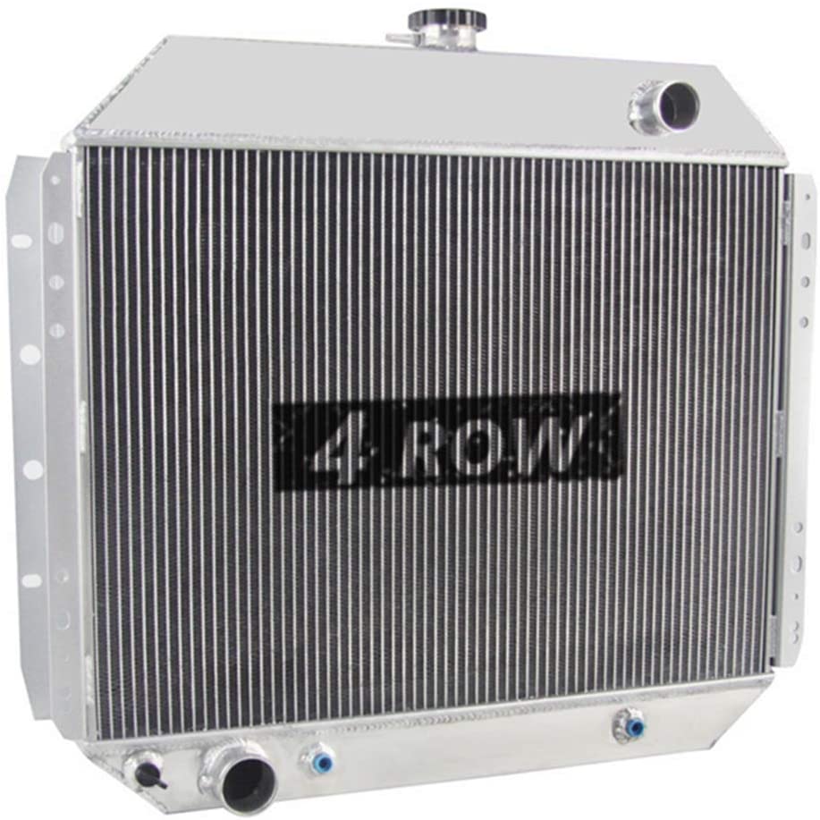 Primecooling Full Aluminum Radiator for Ford Bronco,F-series F-100 F-150 F-250 F-350 Pickup Truck, l6/ V8 Engine 1966-79 (4 Row Core)