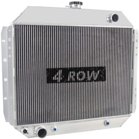 Primecooling Full Aluminum Radiator for Ford Bronco,F-series F-100 F-150 F-250 F-350 Pickup Truck, l6/ V8 Engine 1966-79 (4 Row Core)