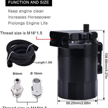 SPEEDWOW Aluminum Oil Catch Can Tank Filter Baffled With Breather Filter And Hose Kit Universal (Blue)