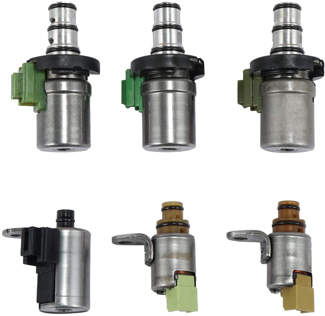 NAVARME Transmission Solenoid Set 4F27E for Ford Fiesta Focus Mazda 2 3 5 6 CX-7 Shift A&B Solenoid Set Pwm Epc Solenoids (6Pcs Set)