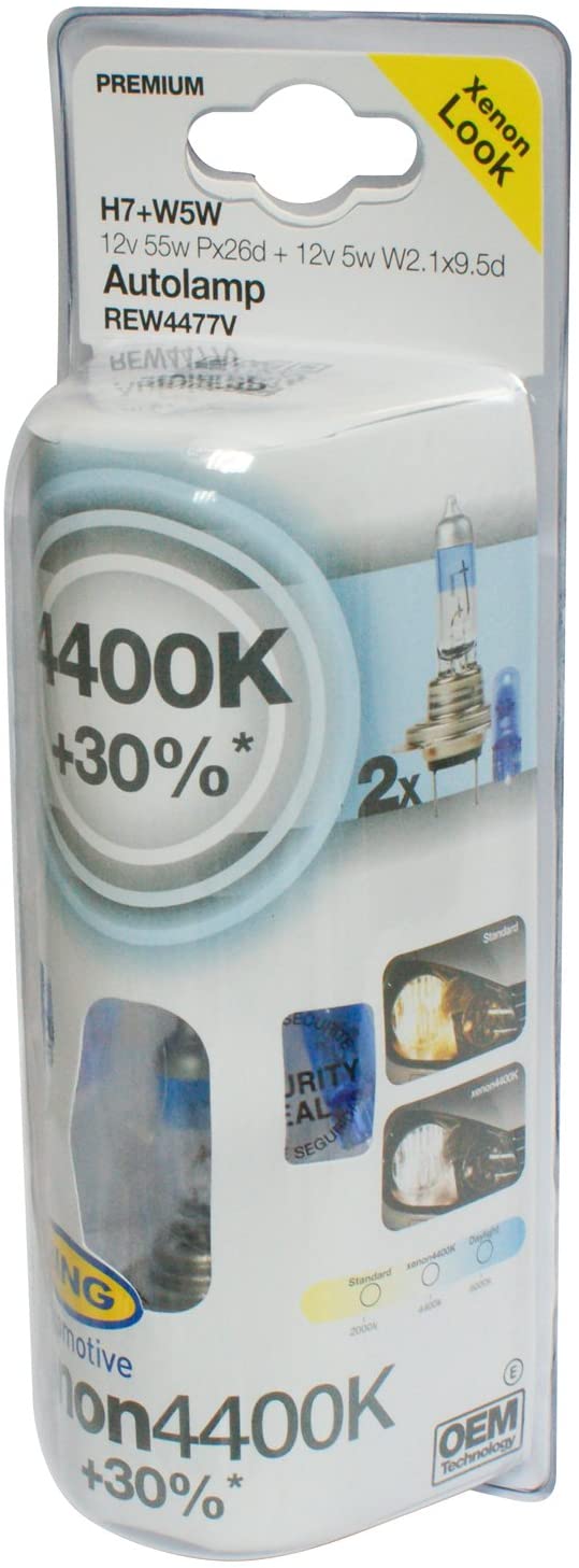 Ring rew4477 V Xenon Lamp 4400 K and 30% H7 12 V, 1401 W5 W, Set of 2
