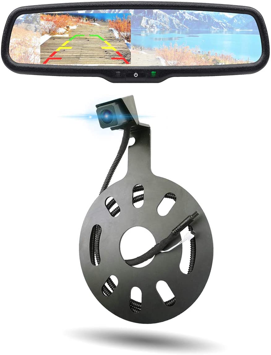 Backup Reverse Spare Tire Adjustable Mount Camera,for Jeep Wrangler 2007-2018, Upgraded CCD Lens, IP68 Waterproof and Fog Resistant, Kit with 4.3