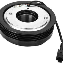 Qiilu CL-FOR0810 A/C Compressor Clutch Air Condition AC Compressor Clutch Assembly Kit Fit for 2008 2009 2010 Subaru Impreza Forester 08-10 with Bearing/Pulley/Electromagnetic Coil/Front Plate