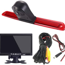 Third Roof Top Mount Brake Lamp Reverse Rear View Backup Camera Angle and Distance Adjustable IR Night Vision for Benz Sprinter W906/Transit Ducato Crafter Master Caravelle +4.3'' Rearview Mirror