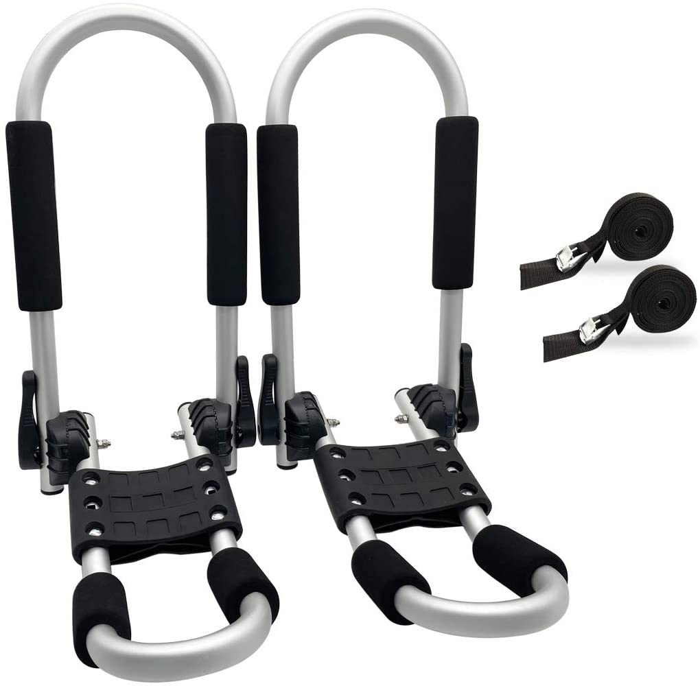 Codinter Kayak Roof Rack, Aluminum Kayak Carrier Folding Canoe Kayak J Racks for Roof Rack