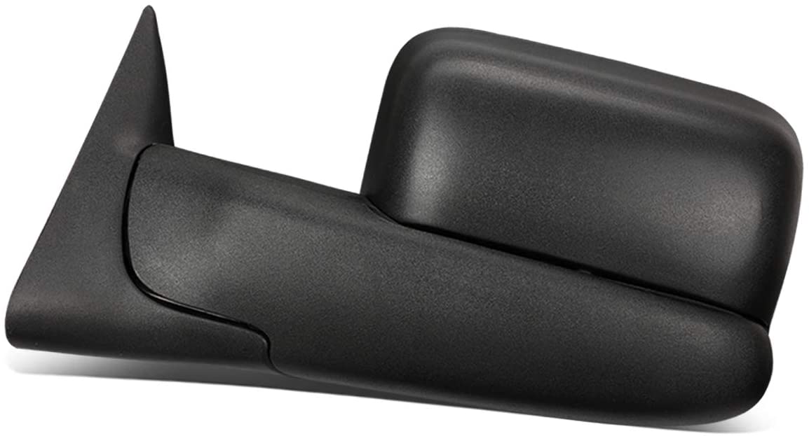 Left Driver Side Black Manual Folding Flip Up Rear View Towing Side Mirror Replacement for Dodge Ram BR/BE 94-02 (Left / Driver Side)