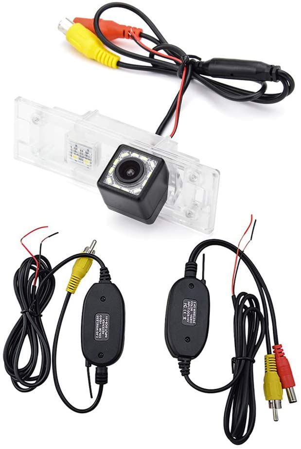 aSATAH 2.4G Wireless Car Rear View Camera for BMW E81 E87 E87N M1 F20 F21/ BMW M6 E63 E64 E64N F12 F13 F06/ Z4 E85 E86 E89 & Waterproof and Shockproof Reversing Backup Camera (12 LED)