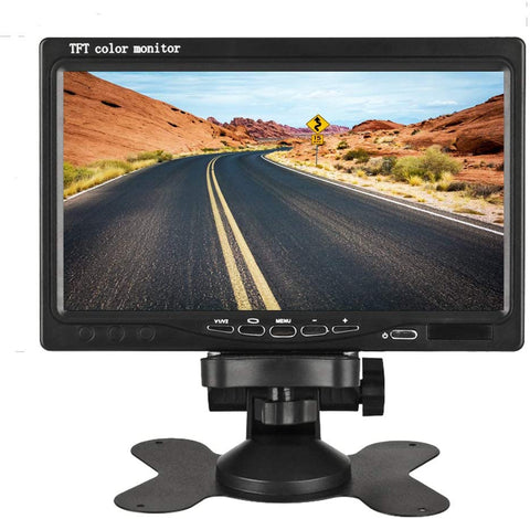 7 inch Car Monitor HUINETUL 12V 24V HD TFT Color LCD Backup Car Display Screen Monitor for Car Truck Caravan Camera/DVD/Satellite Receiver 1024x600p Fit AHD/NTSC/PAL