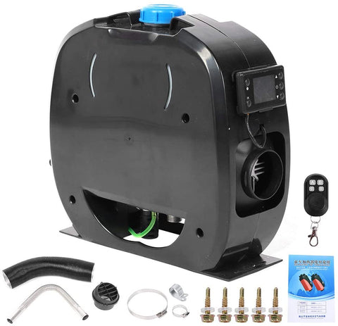 Parking Air Heater 5000W, Parking Air Heater Single Hole Diesel Air Parking Heater for Car Truck Bus Boats Trailer Black