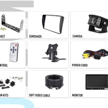 ZEROXCLUB Backup Camera System Kit,Sharp CCD Chip, 100% Not Wash Up,IP69 Waterproof Rear View Camera + 7’’ LCD Reversing Monitor for Truck/Semi-Trailer/Box Truck/RV (ERY01-Wired)