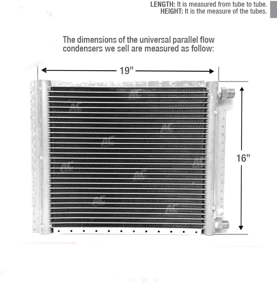 CLIMAPARTS CNFP1619 AC A/C Universal Condenser Parallel Flow 16 x 19 O-ring #6 And #8