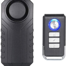 Mengshen Bicycle Alarm, Wireless Anti-Theft Burglar Security Alarm for Bike Motorcycle Car Vehicles Door Window, 113db Super Loud and Waterproof (Remote Control Included)