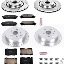Power Stop K5828 Front & Rear Brake Kit with Drilled/Slotted Brake Rotors and Z23 Evolution Ceramic Brake Pads