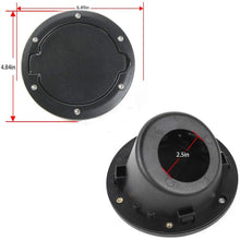 JeCar Aluminum Gas Cap Fuel Filler Door Cover for Jeep Wrangler 2007-2018 JK & Unlimited Accessories (Black)