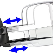 DNA Motoring TWM-002-T222-CH+DM-074 Pair of Towing Side Mirrors + Blind Spot Mirrors