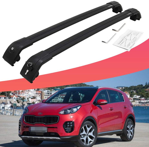 Snailfly Aluminum Black Rack Fit for 2016 2017 2018 2019 2020 2021 KIA Sportage Cross Bars Roof Rack