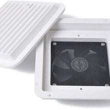 Carkio One-Way Ventilation Fan 12V 0.3A Speed 3000/min White 011063 Side Air Vent Dustproof Fan Replacement for RV Caravan Trailers Parts with Mounting Screws