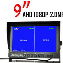 Vehicle Backup Camera System,2 x Night Vision 18LED IR Car Rear View Mirror Camera 1920 x 1080P + 9" IPS Car DVR Monitor with 10m20m Cable For RV Truck Trailer Bus Camper