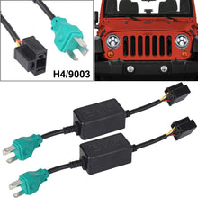 OVOTOR H4 9003 Anti Flicker Harness Canceler Decoder LED Flash Error Free Resistor Wiring Canbus for Harley Davidson Jeep Wrangler JK TJ LED Headlight Systems