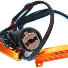 SUBALIGU 2pcs 7443 7440 7441 Turn Signal Light or Backup Light LED Resistor Kit Relay Harness Adapter Anti Flicker Error Decoder Warning Canceller (2pcs 7443-Resistor Decoder)