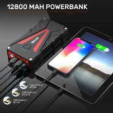 BUTURE Car Jump Starter, 800A Peak 12800mAh Portable Car Battery Starter (up to 6.0L Gas/5.0L Diesel Engines) Auto Battery Booster Pack with Smart Safety Jumper Cable, QC3.0 USB Outputs