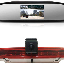 Waterproof Night Vision High Definition Color Rear View Brake Light Third Roof Top Mount Lamp Reverse Backup Angle Adjustable Camera for Fiat Doblo 263 Van/Opel Combo + 7" inch Monitor