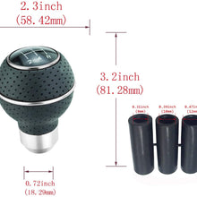 Abfer Shift Knob 5 Speed Leather Gear Shifter Car Shifting Stick Ball Knobs for Most Manual Vehicle, Blue