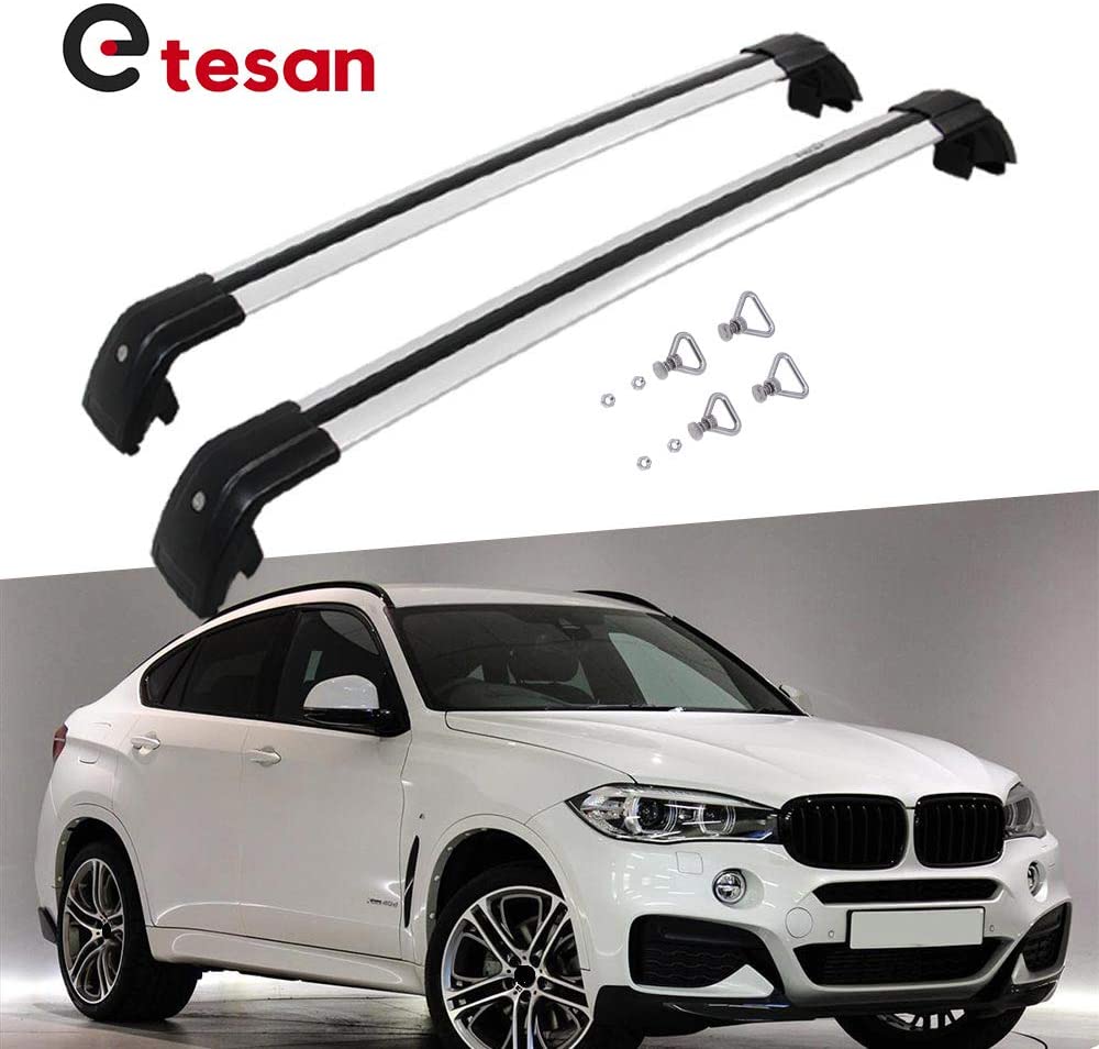 2 Pieces Cross Bars Fit for BWM X6 2018 2019 2020 2021 Silver Cargo Baggage Luggage Roof Rack Crossbars