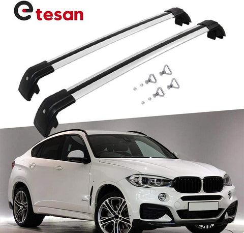 2 Pieces Cross Bars Fit for BWM X6 2018 2019 2020 2021 Silver Cargo Baggage Luggage Roof Rack Crossbars