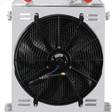 CoolingSky 3 Row All Aluminum Radiator +Fan Shroud Combo&Thermostat Relay Kit for 1930-32 Ford Model A &1932 Ford Flat Head V8 Stock Height
