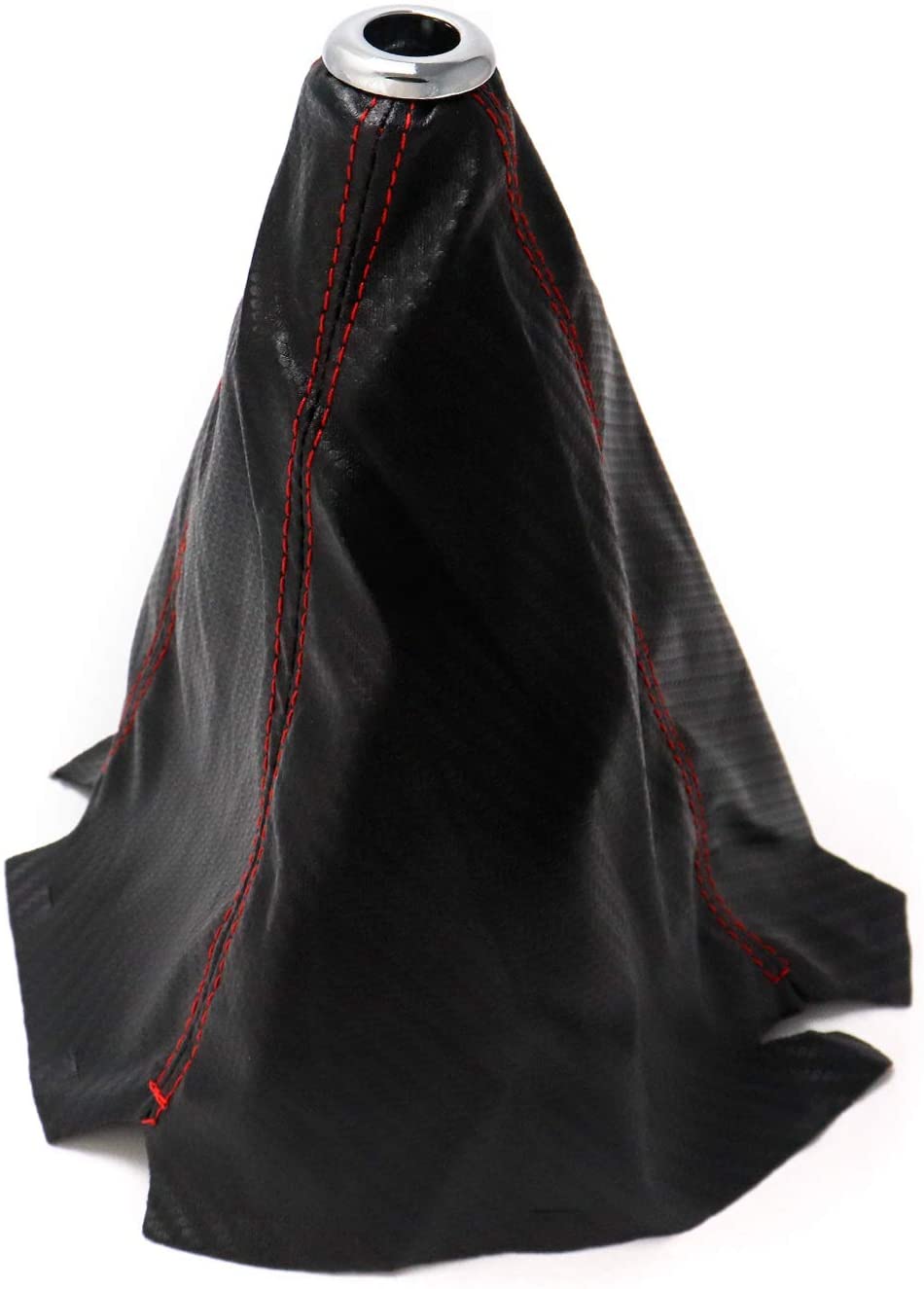 QWORK Shift Knob Shifter Boot Cover, Auto/Manual Gear Shift Knob Cover, Universal Type, Black (Carbon) (Carbon)