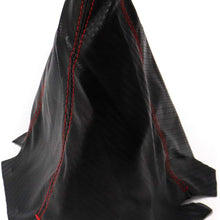 QWORK Shift Knob Shifter Boot Cover, Auto/Manual Gear Shift Knob Cover, Universal Type, Black (Carbon) (Carbon)