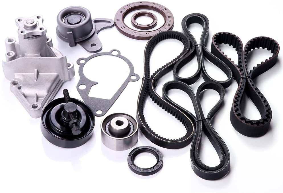 SCITOO Engine Timing Part Belt Set Timing Belt Kits, fit Kia Rio Rio5 1.6L L4 16V 2006-2011 Replacement Timing Tools with Water Pump Alpha II G4ED