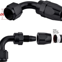 EVIL ENERGY 6AN Straight Swivel Hose End Fitting for Braided Fuel Line Aluminum Black 2PCS