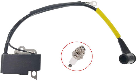 PARTSRUN ID#CDIM 100/11#181143212 Digital Ignition Coil with Spark Plug for Dolmar PS-5105 PS 5105 PS-4605 Makita EA 5000 EA5000,ZF222-HHS